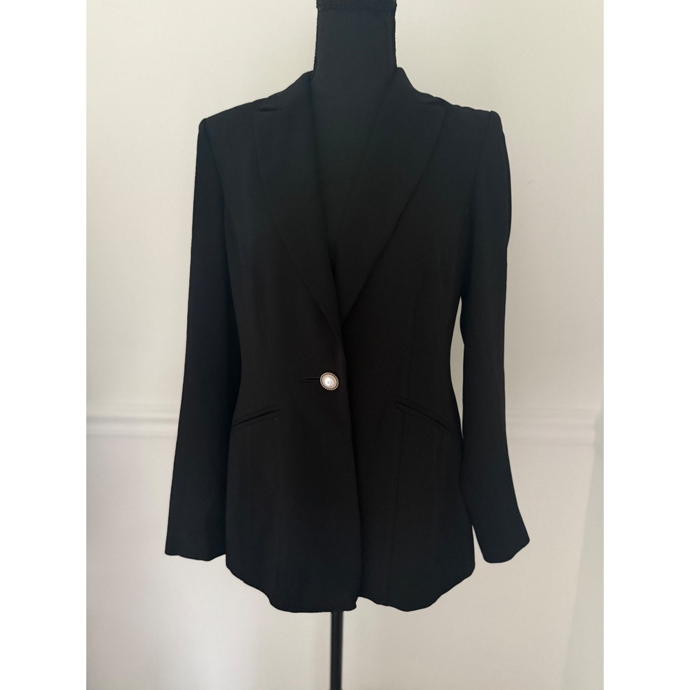Wallis Black Blazer Single Button Career Office Jacket S Size 6